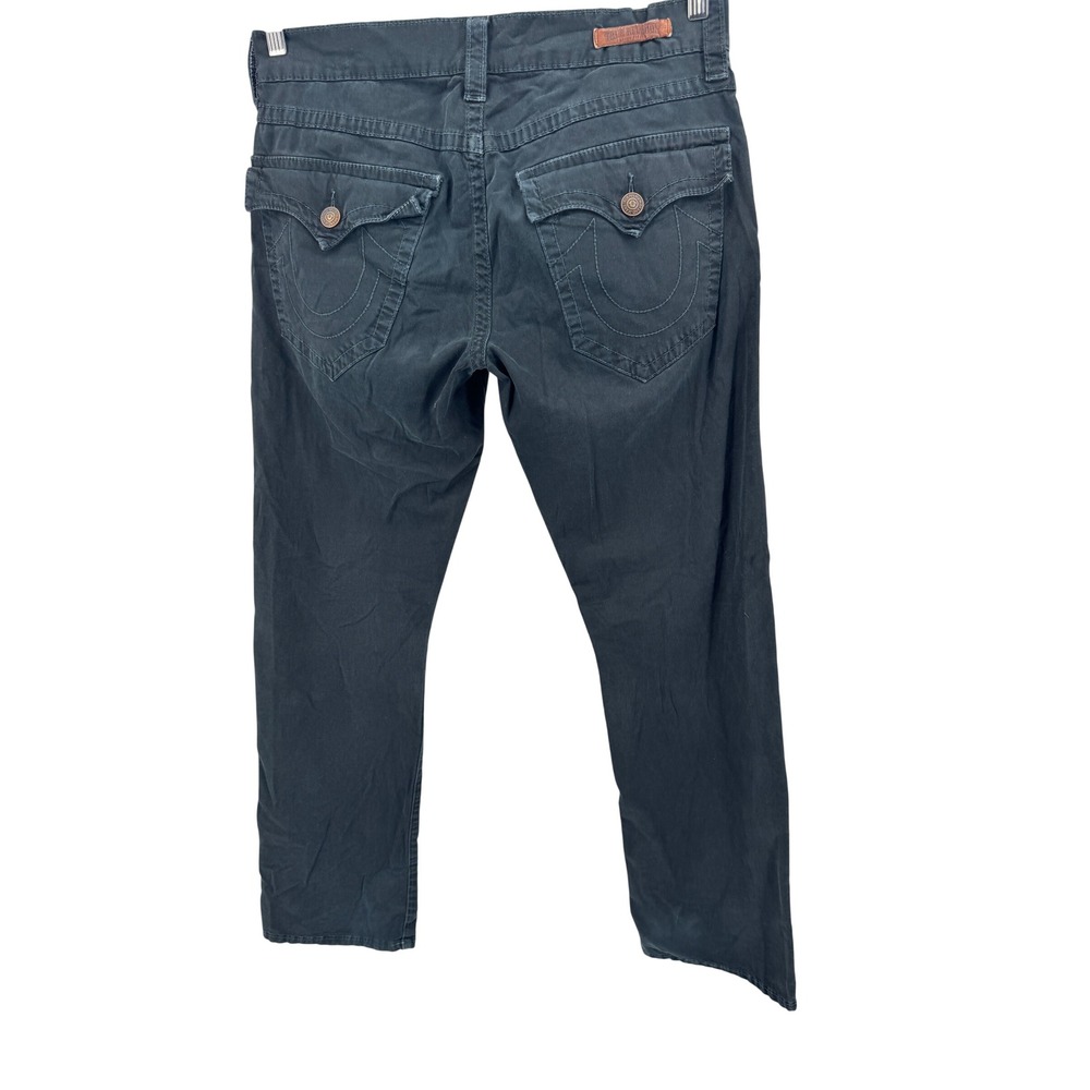 True Religion Pants Mens 32 Blue Straight Leg Flap Pocket Horseshoe Streetwear